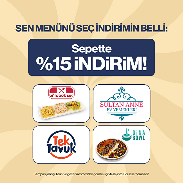Sepette %15 İndirim