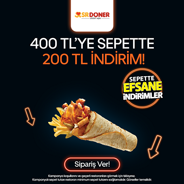 400 TL ve Üzerine Sepette 200 TL İndirim