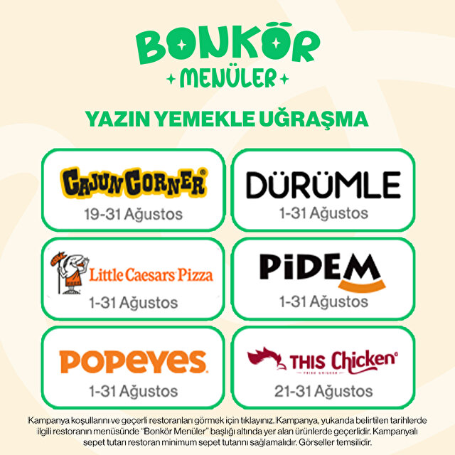 Bonkör Menüler