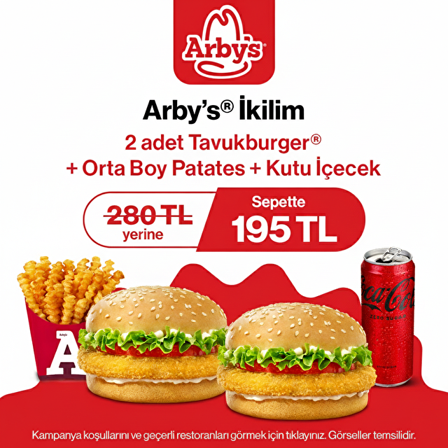 Arby's İkilim 195 TL!