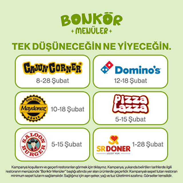 Bonkör Menüler