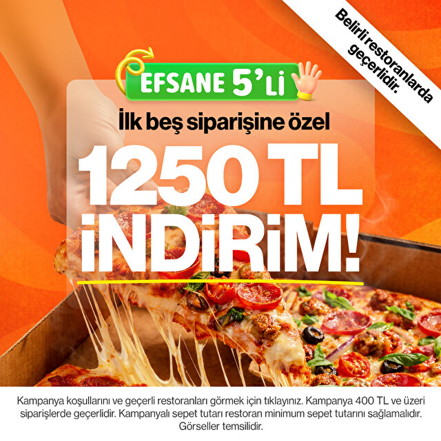 İlk 5 Siparişe Özel 1250 TL İndirim