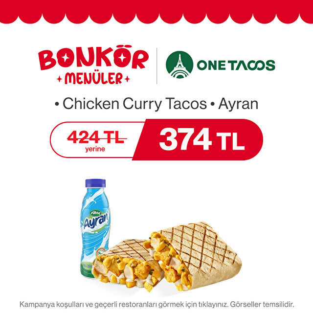 Bonkör Menü Sepette 374 TL