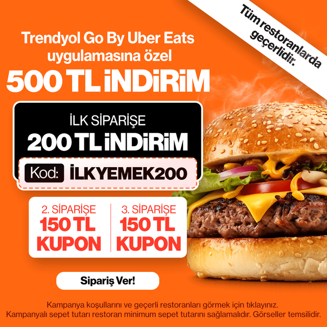 İlk Yemek Siparişine Özel Kod: İLKYEMEK200