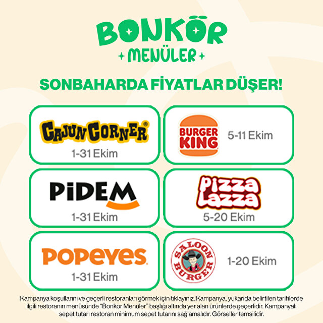 Bonkör Menüler