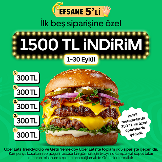 İlk 5 Siparişe Özel 1500 TL İndirim