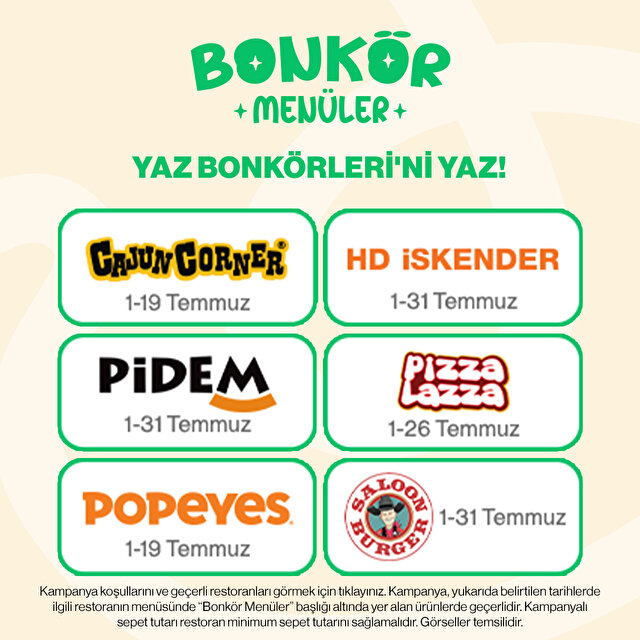 Bonkör Menüler