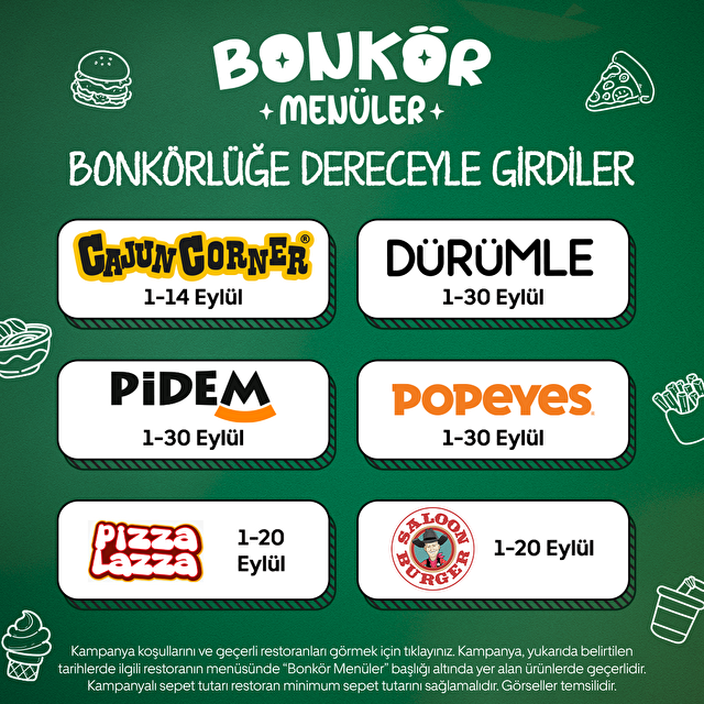 Bonkör Menüler