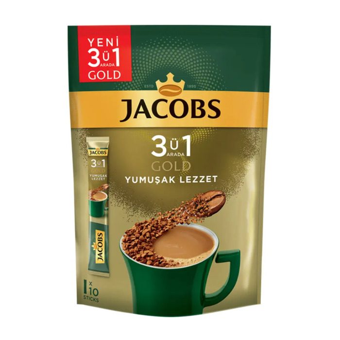 Jacobs 3'ü 1 Arada Gold Yumuşak Lezzet 10'lu