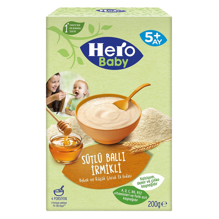 Hero Baby Kaşık Maması Sütlü İrmikli Ballı 200 Gr