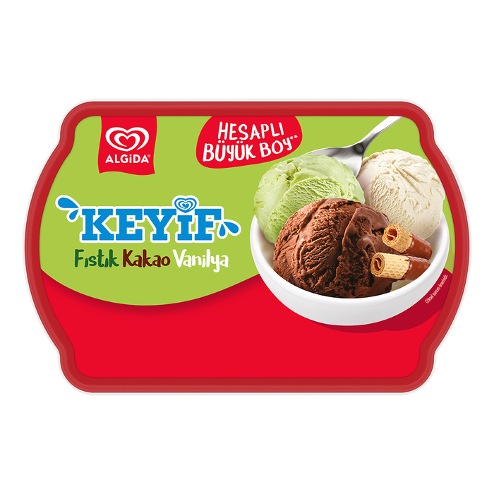 Algida Keyif Fıstık Kakao Vanilya 1400 Ml