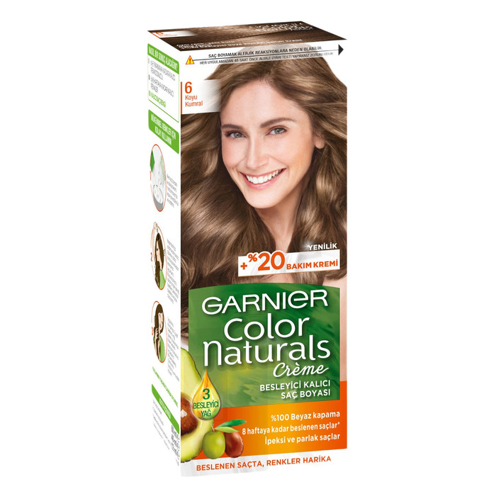 Garnier Color Naturals Saç Boyası Koyu Kumral No: 6 50 Ml