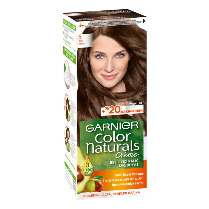 Garnier Color Naturals 5 Açık Kahve Kutu Saç Boyası 50 Ml