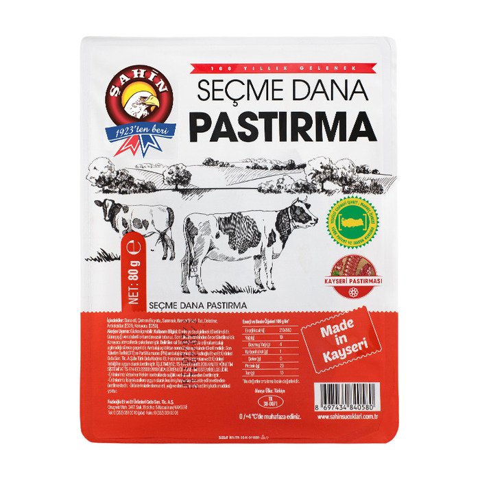 Şahin Pastırma Vakumlu Seçme 80 Gr
