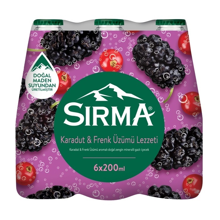 Maden Suyu Karadut & Frenk Üzüm Aromalı 6x200 Ml