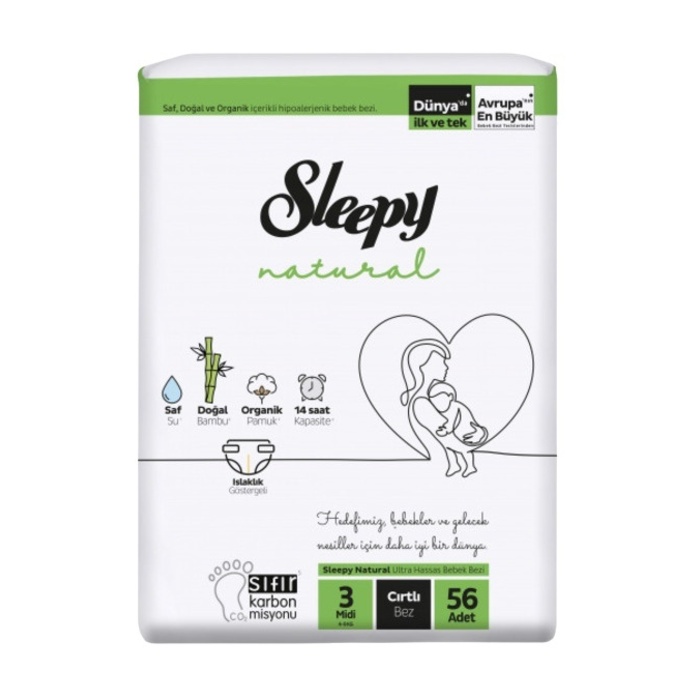 Bebek Bezi Natural Jumbo Midi 3 Numara 56'lı