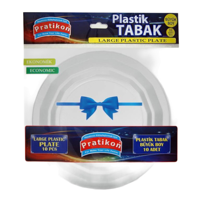 Plastik Tabak Büyük Boy 10'lu