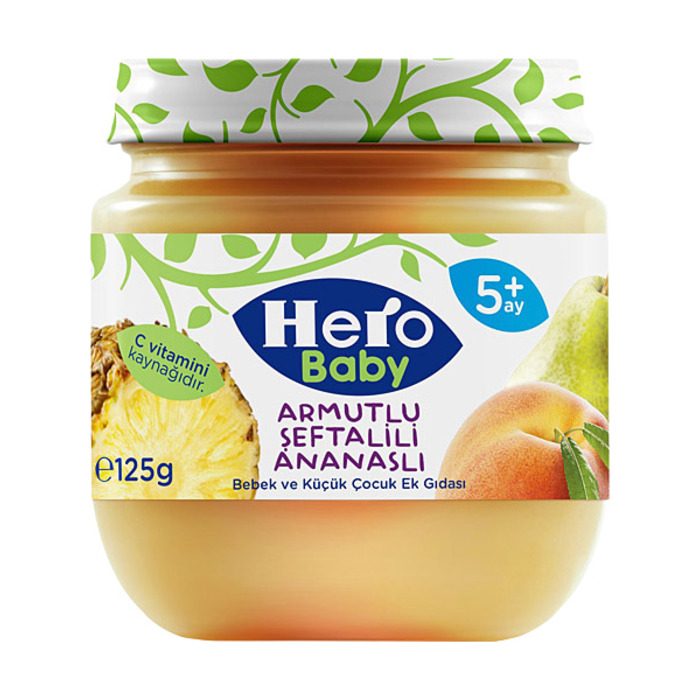 Hero Baby Mama Kavanoz Armutlu Şeftalili Ananaslı 125 Gr