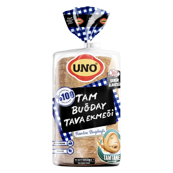 Uno Tam Buğday Tava Ekmeği 450 Gr