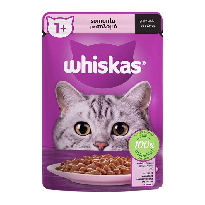 Whiskas Pouch Sos İçinde Somonlu Yetişkin Kedi Konservesi 85 Gr