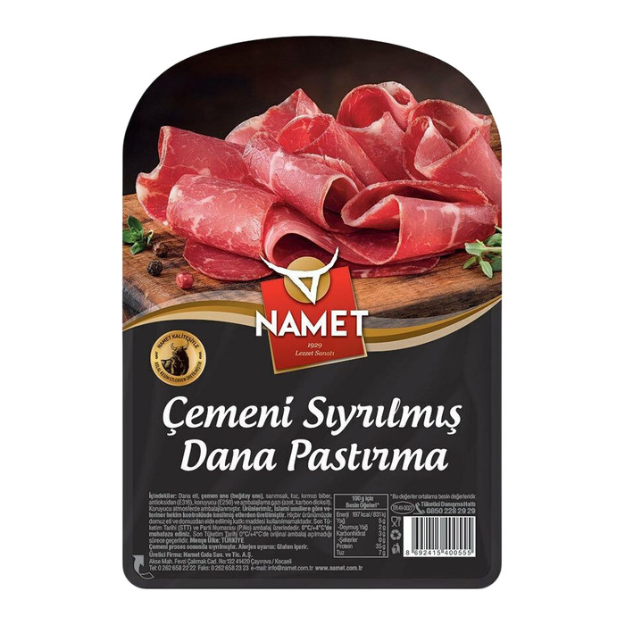 Namet Çemeni Sıyrılmış Pastırma 110 Gr