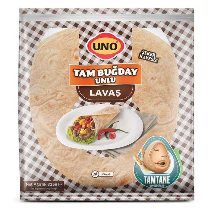 Uno Lavaş Tam Buğdaylı 25 Cm 325 Gr
