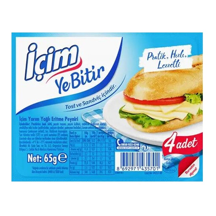 İçim Dilimli Tost Peyniri 65 Gr