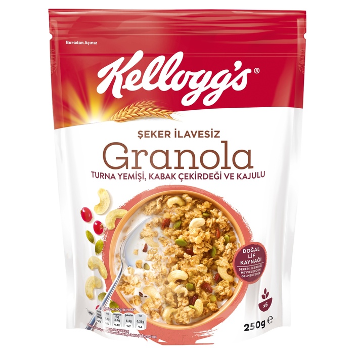 İlave Şekersiz Granola Turna Yemişi, Kabak Çekirdeği Ve Kajulu 250 Gr