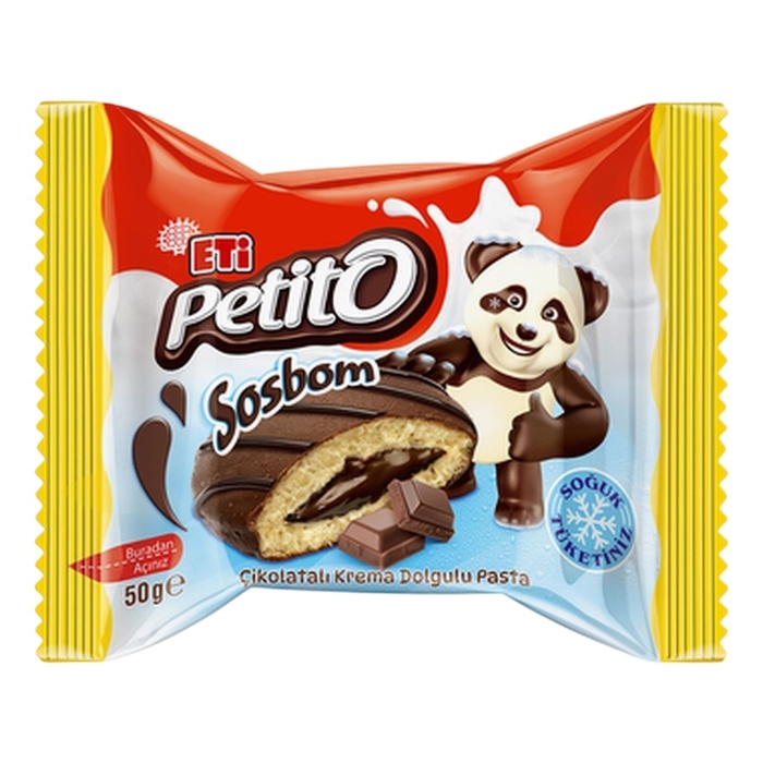 Eti Petito Sosbom Çikolatalı Krema Dolgulu Kek 50 Gr