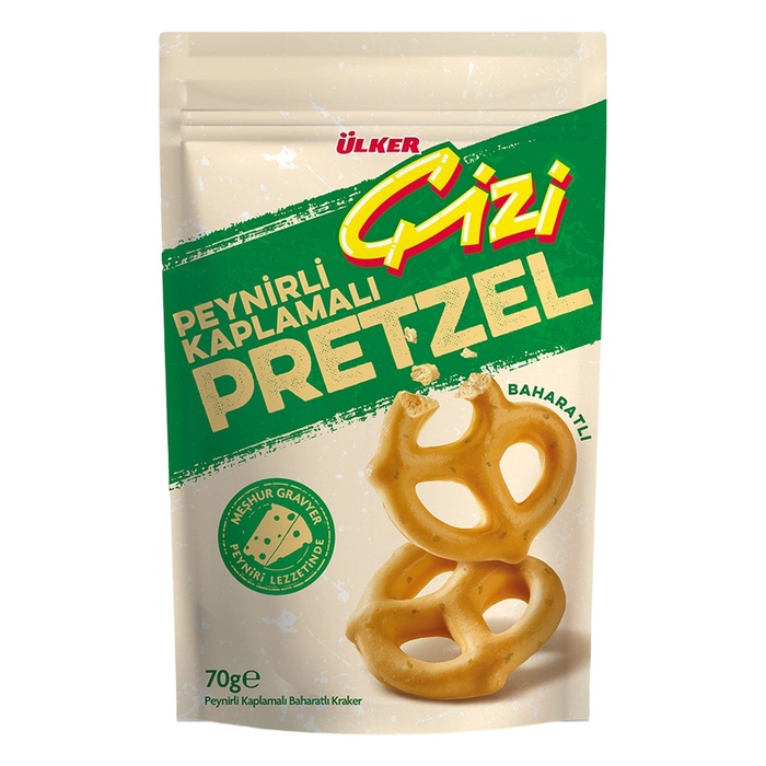 Ülker Çizi Peynir Kaplamalı Baharatlı Pretzel 70 Gr
