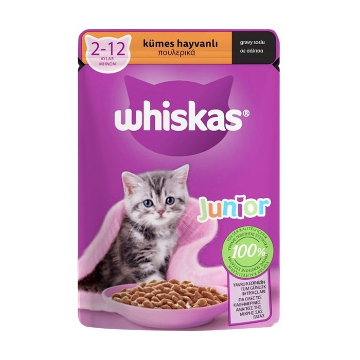 Whiskas Pouch Sos İçinde Kümes Hayvanlı Yavru Kedi Konservesi 85 Gr