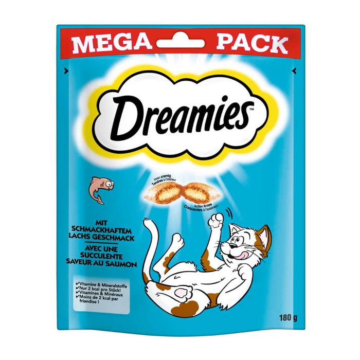 Dreamies Mega Pack İç Dolgulu Somonlu Kedi Ödül Bisküvisi 180 Gr