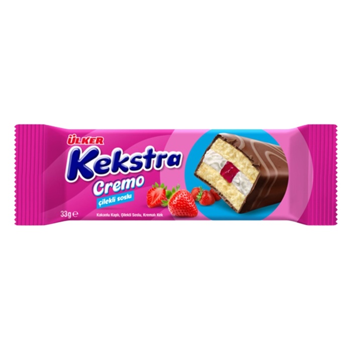 Ülker Kekstra Cremo Çilek Soslu Kek 33 Gr