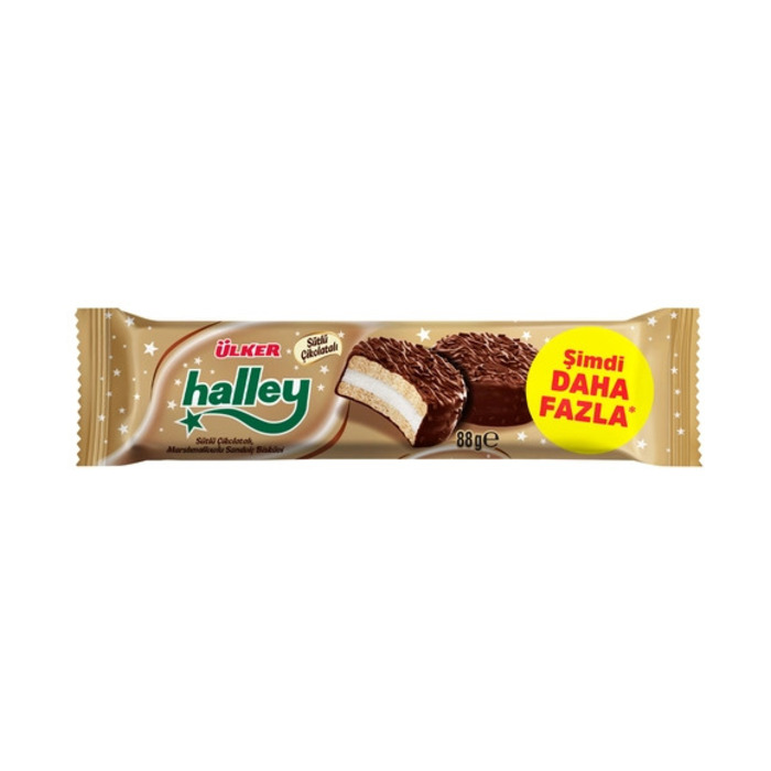 Ülker Halley Sütlü Çikolatalı Marshmallow Bisküvi 88 Gr