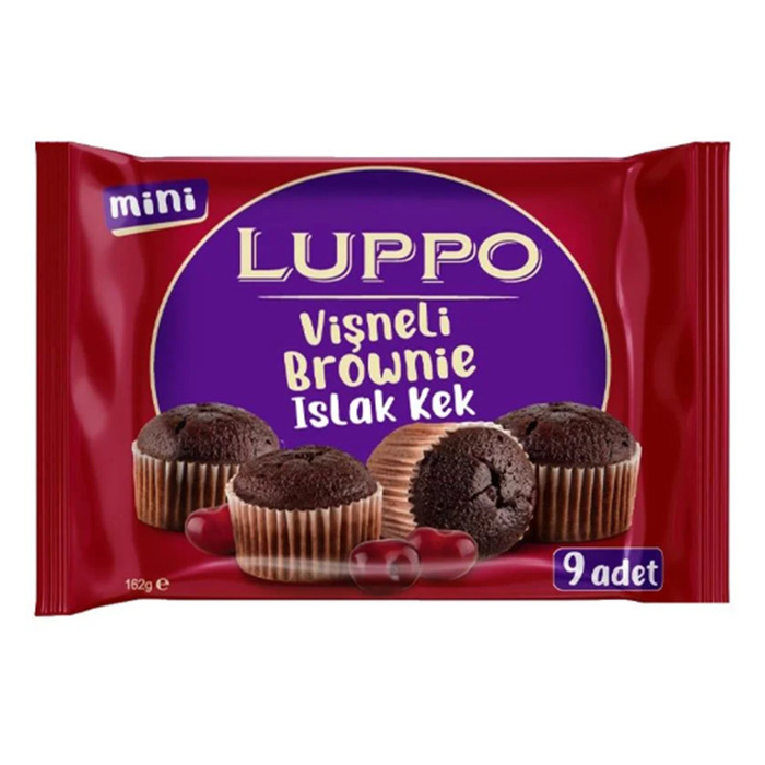 Luppo Vişneli Browni Islak Kek Mini 9'lu 162 Gr