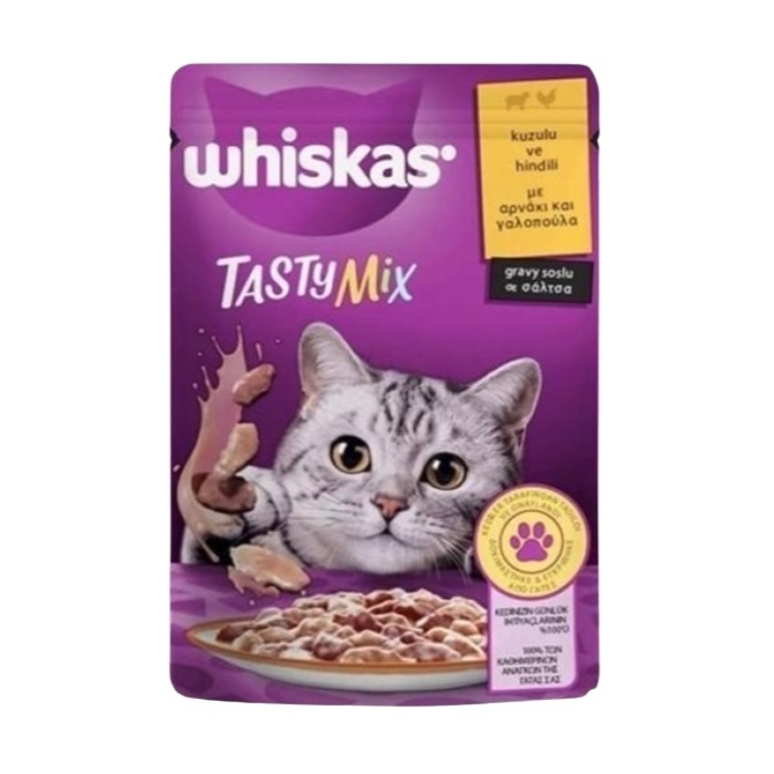 Whiskas Pouch Tastymix Sos İçinde Kuzulu Ve Hindili Yetişkin Kedi Konservesi 85 Gr