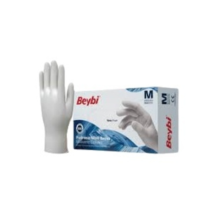 Beybi Nitril Beyaz Eldiven 100'lü