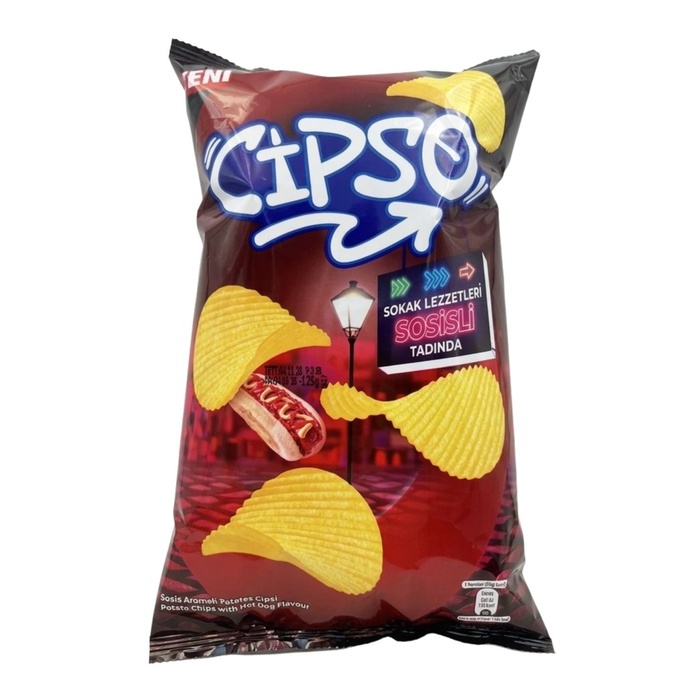 Cipso Patates Cipsi Tırtıklı Sosisli Sandviç Tadında Süper Boy 125 Gr