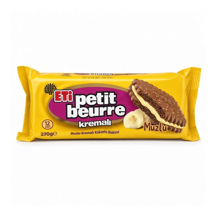 Eti Muz Kremalı Petit Beurre Bisküvi 270 Gr