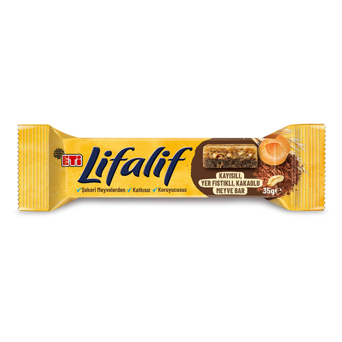 Eti Lifalif Kayısılı Yer Fıstıklı Kakaolu Meyve Bar 35 Gr