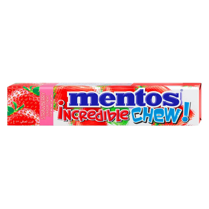 Mentos Incredible Chew With Strawberry Flavour 45 Gr