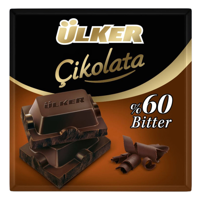 %60 Kakaolu Bitter Kare Çikolata 60 Gr