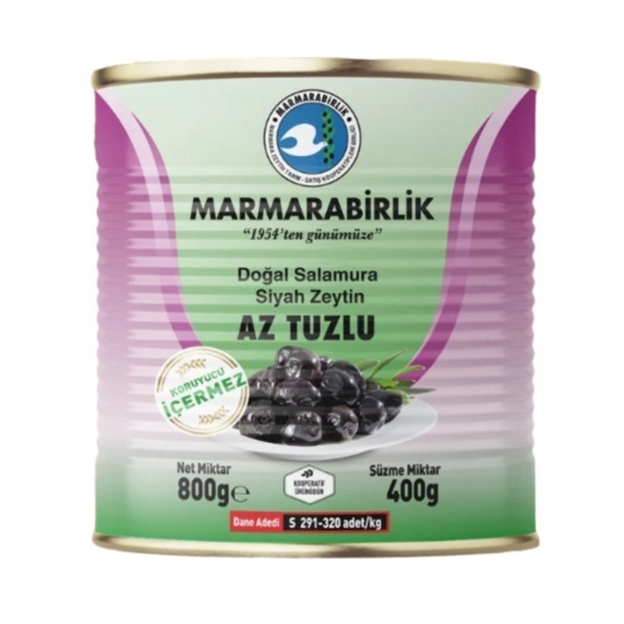 Marmara Birlik Hususi Az Tuzlu 291-320 Kb S Siyah Zeytin 400 Gr