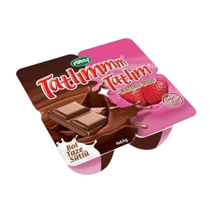 Puding Tatlımmm Çikolatalı Çilekli 4x65 Gr