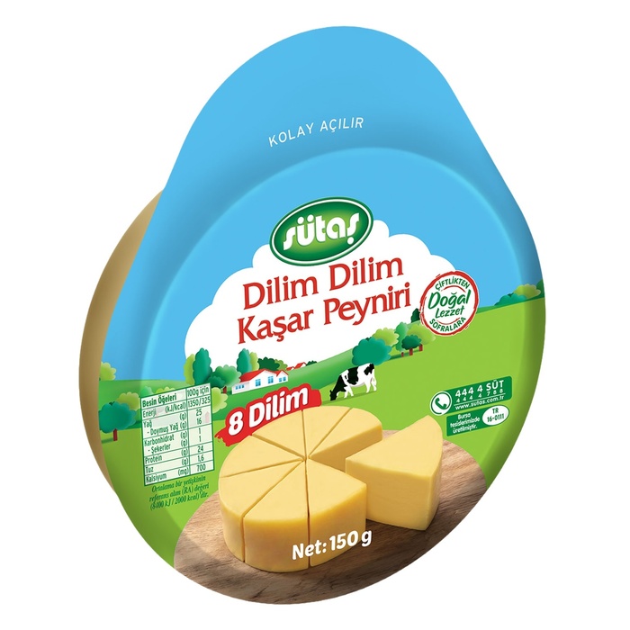 8 Dilim Kaşar Peynir 150 Gr