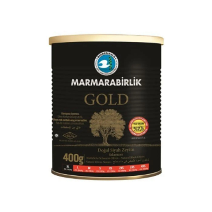 Marmara Birlik Gold Siyah Zeytin 400 Gr 201-230