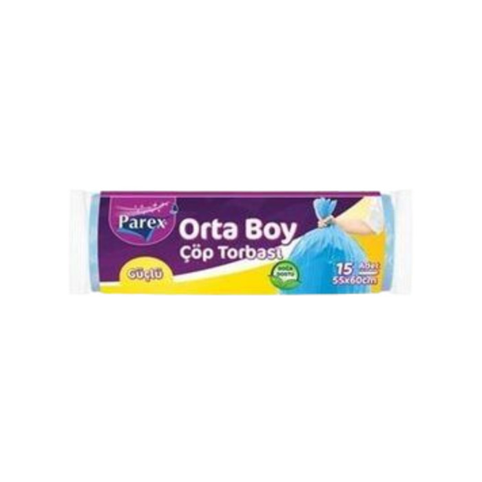 Parex Çöp Torbası Güçlü Orta Boy 55x60 15'li
