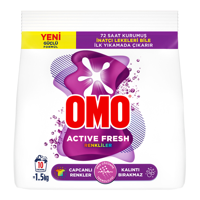Toz Çamaşır Deterjanı Active Fresh Renkliler 1.5 Kg