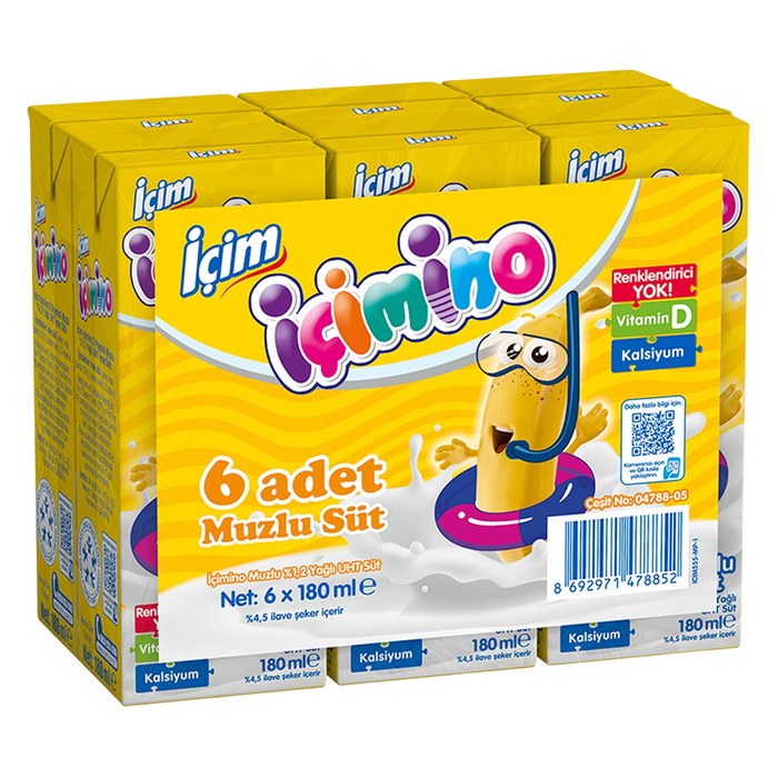 İçim Süt İçimino Muzlu 6x180 Ml