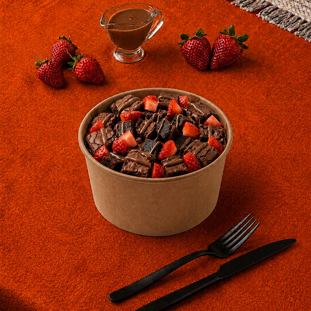 Çilekli Brownie Bowl
